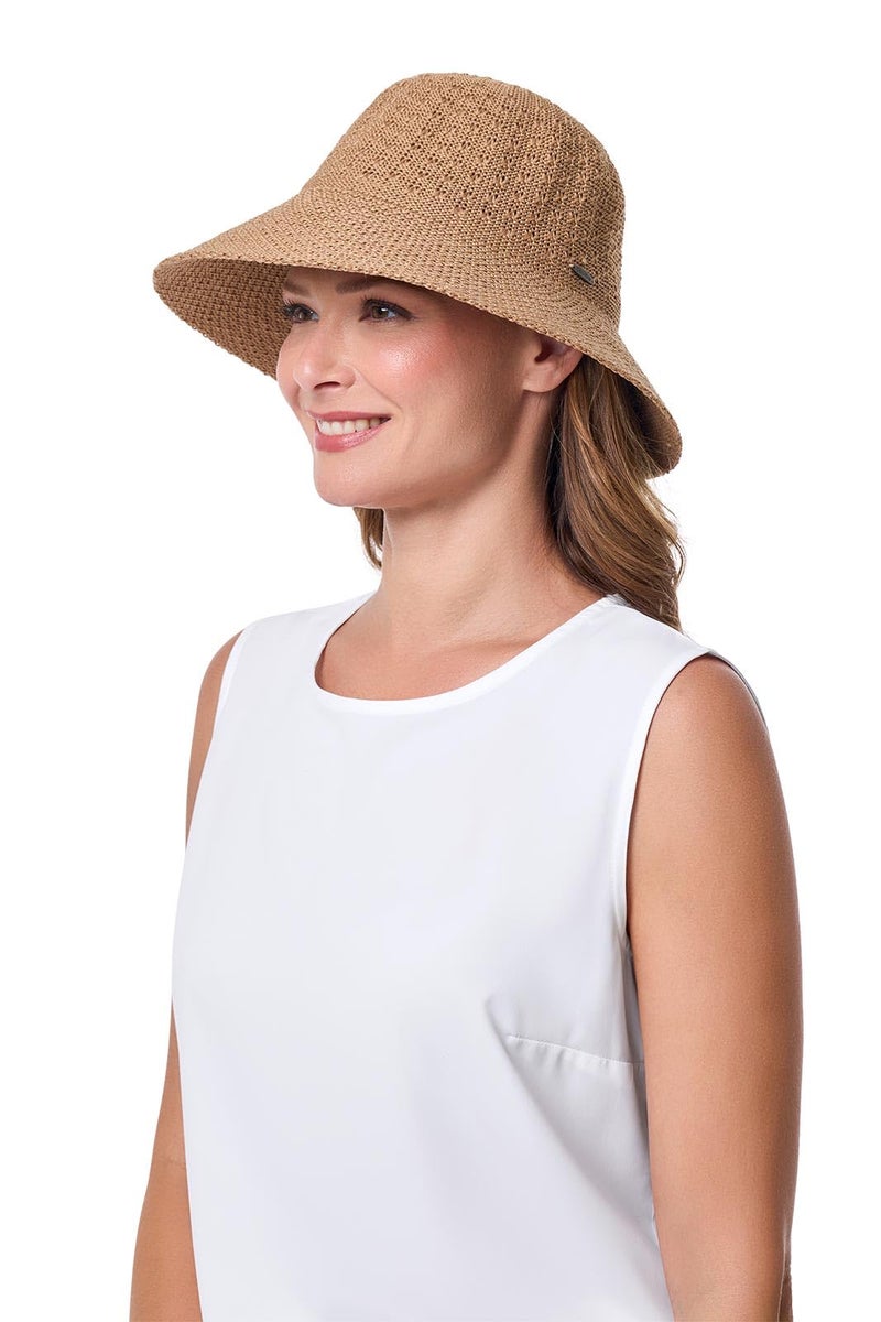Coolibar Women's Cloche Hat - UPF 50+ Sun Protection - Marina in Tan - Image 2